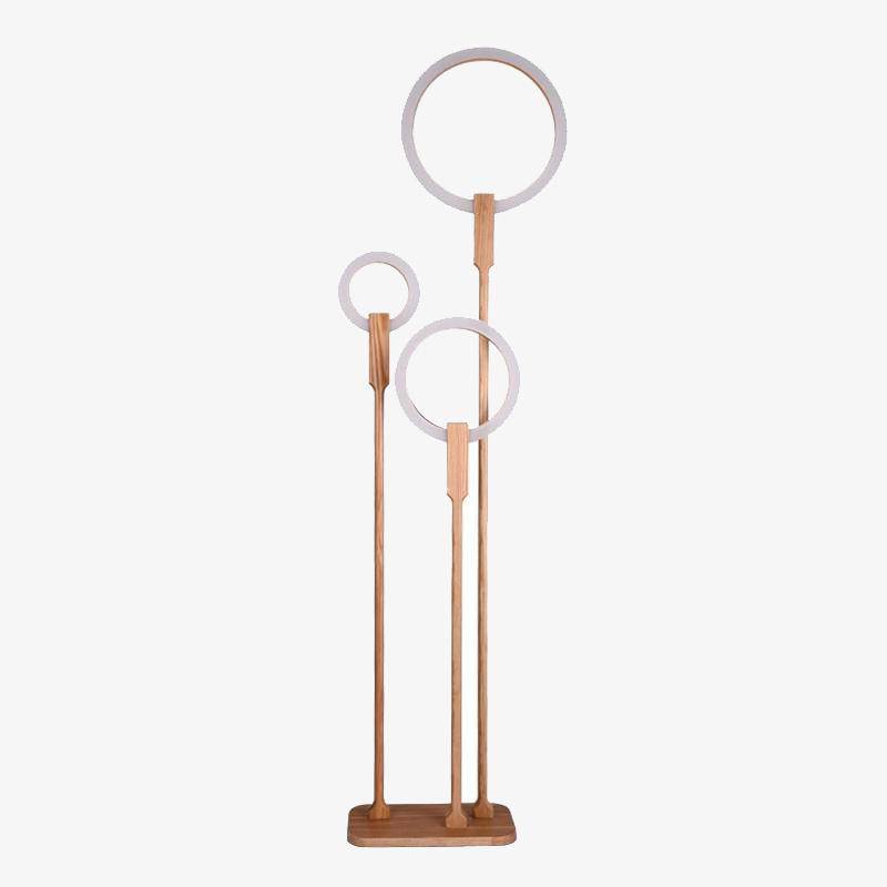 Lampadaire LED en bois avec anneau - Design élégant | Marco Lucetti