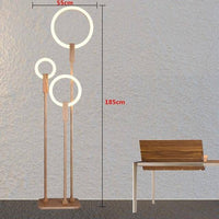 Lampadaire LED en bois avec anneau - Design élégant | Marco Lucetti C