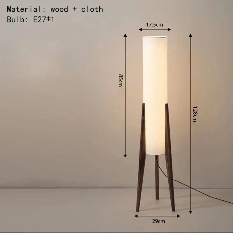 Lampadaire LED en bois style coréen - GlowKor Woodlamp | Marco Lucetti Bois sombre / 3000K