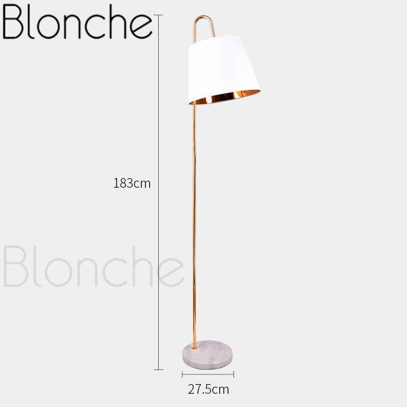 Lampadaire LED en marbre avec abat-jour doré | Marco Lucetti