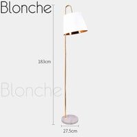 Lampadaire LED en marbre avec abat-jour doré | Marco Lucetti