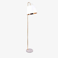 Lampadaire LED en marbre avec abat-jour doré | Marco Lucetti