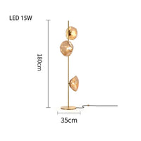 Lampadaire LED en verre chic | Marco Lucetti F Ambre-Or-3 / Lumière blanche