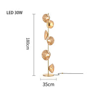 Lampadaire LED en verre chic | Marco Lucetti F Ambre-Or-6 / Lumière blanche