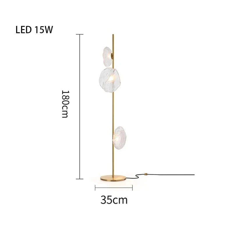 Lampadaire LED en verre chic | Marco Lucetti F Clair-Or-3 / Lumière blanche