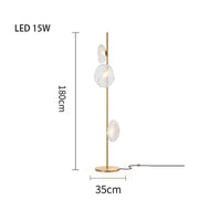 Lampadaire LED en verre chic | Marco Lucetti F Clair-Or-3 / Lumière blanche