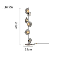 Lampadaire LED en verre chic | Marco Lucetti F Gris-Noir-6 / Lumière blanche