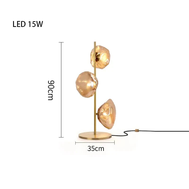 Lampadaire LED en verre chic | Marco Lucetti T Ambre-Or / Lumière blanche