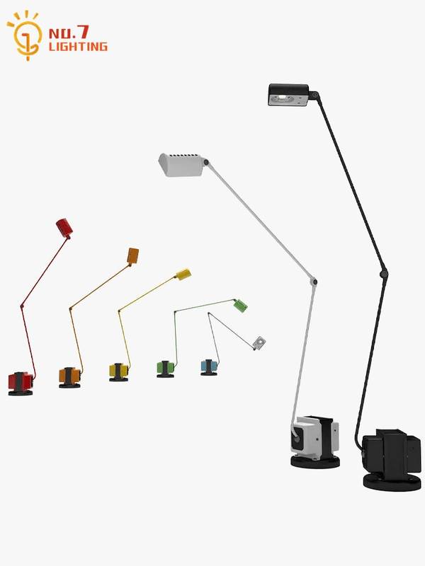 Lampadaire LED industriel design italien avec bras oscillant classique | Marco Lucetti