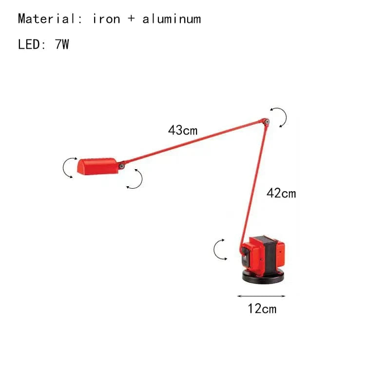 Lampadaire LED Minimaliste en Métal à Bras Long | Marco Lucetti Petit-Rouge / Lumière chaude