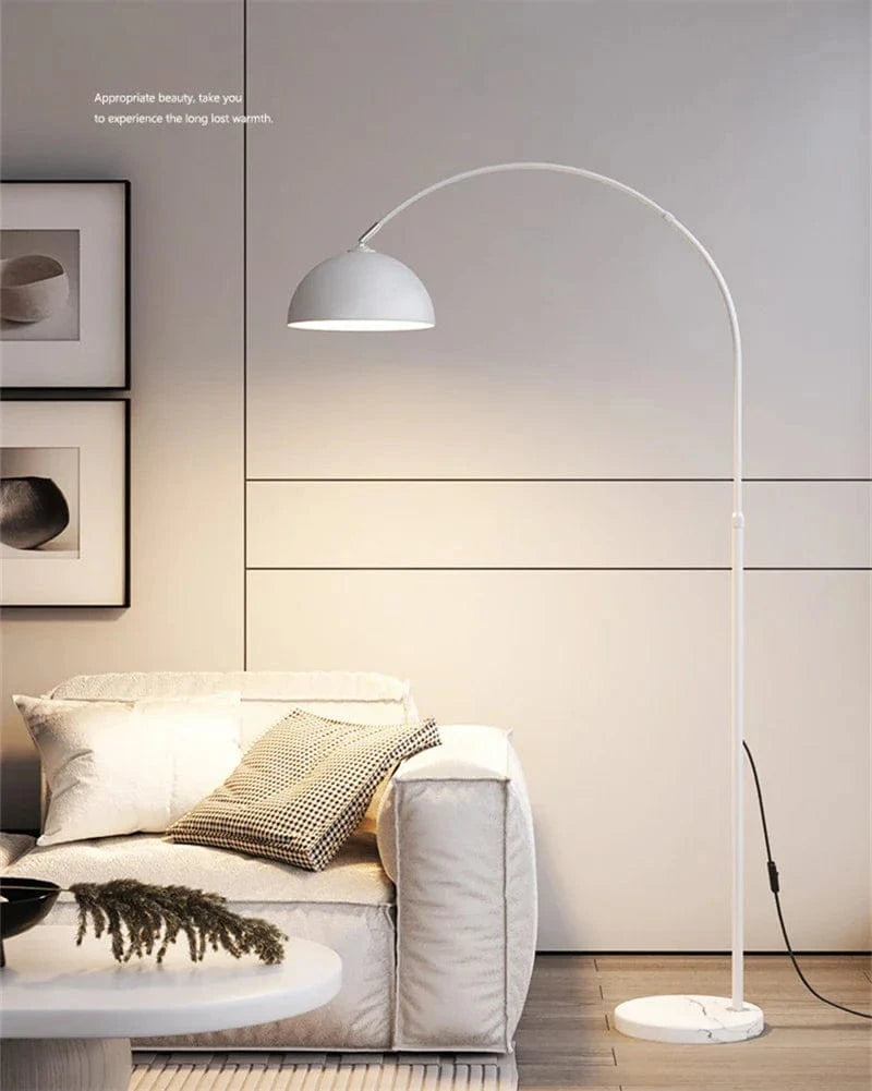 Lampadaire LED Moderne Base en Marbre Métal Debout - Lumière pour Chambre ou Salon | Marco Lucetti Blanc 1