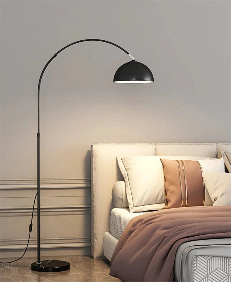 Lampadaire LED Moderne Base en Marbre Métal Debout - Lumière pour Chambre ou Salon | Marco Lucetti Noir 1