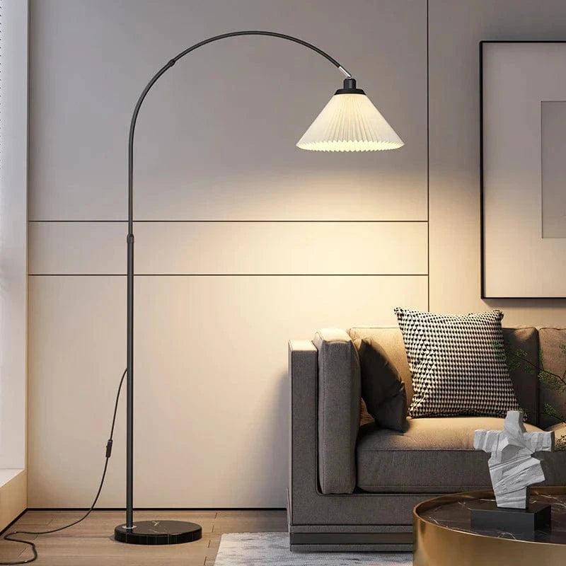Lampadaire LED Moderne Base en Marbre Métal Debout - Lumière pour Chambre ou Salon | Marco Lucetti Noir