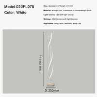 Lampadaire LED moderne en spirale en aluminium pour décoration intérieure - Idéal pour la chambre à coucher, le salon et la salle d'étude | Marco Lucetti