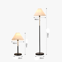 Lampadaire LED moderne nordique en marbre et tissu plissé américain - Style Élégant | Marco Lucetti