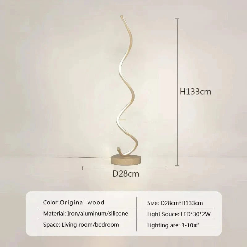 Lampadaire LED moderne trendy | Marco Lucetti Bois / Prise américaine / Blanc froid - Pas de RC