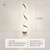 Lampadaire LED moderne trendy | Marco Lucetti Noir / Prise américaine / Blanc froid - Pas de RC