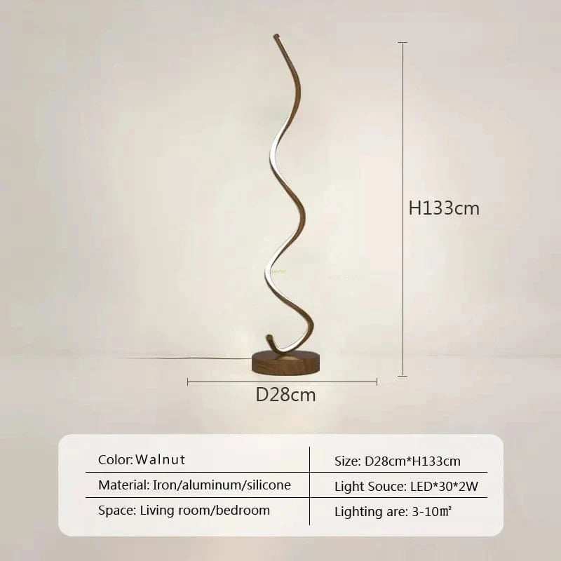 Lampadaire LED moderne trendy | Marco Lucetti Noyer / Prise américaine / Blanc froid - Pas de RC