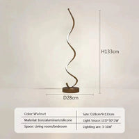 Lampadaire LED moderne trendy | Marco Lucetti Noyer / Prise américaine / Blanc froid - Pas de RC