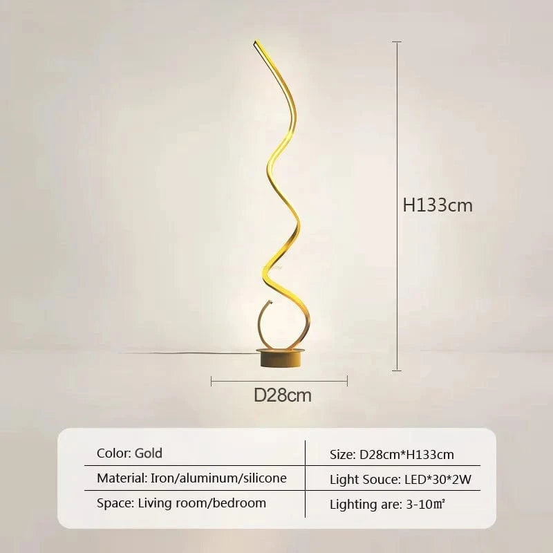 Lampadaire LED moderne trendy | Marco Lucetti Or / Prise américaine / Blanc froid - Pas de RC