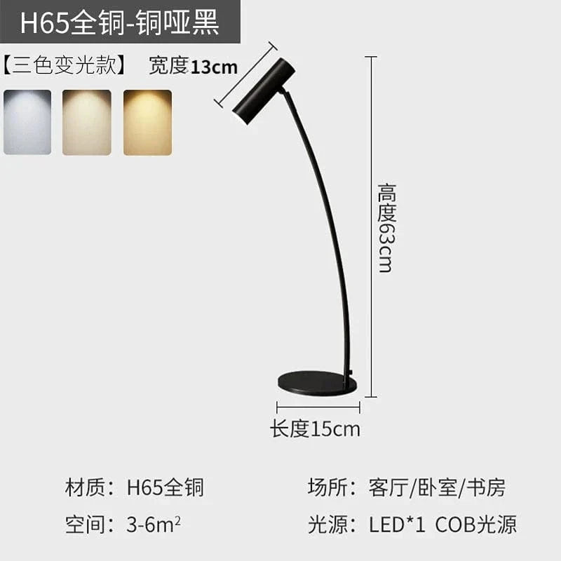 Lampadaire LED Nordica - Minimaliste & Réglable. | Marco Lucetti Lampe de table C Noir / 3 couleurs de lumières