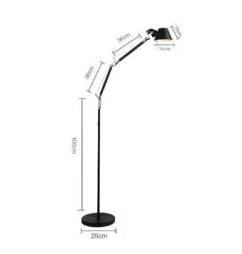 Lampadaire LED rétro design nordique pour hôtel et bureau | Marco Lucetti Lampadaire Noir L