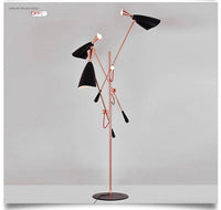 Lampadaire LED Rose Doré avec Bras Articulés | Marco Lucetti