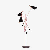 Lampadaire LED Rose Doré avec Bras Articulés | Marco Lucetti