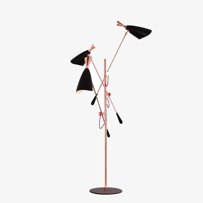 Lampadaire LED Rose Doré avec Bras Articulés | Marco Lucetti