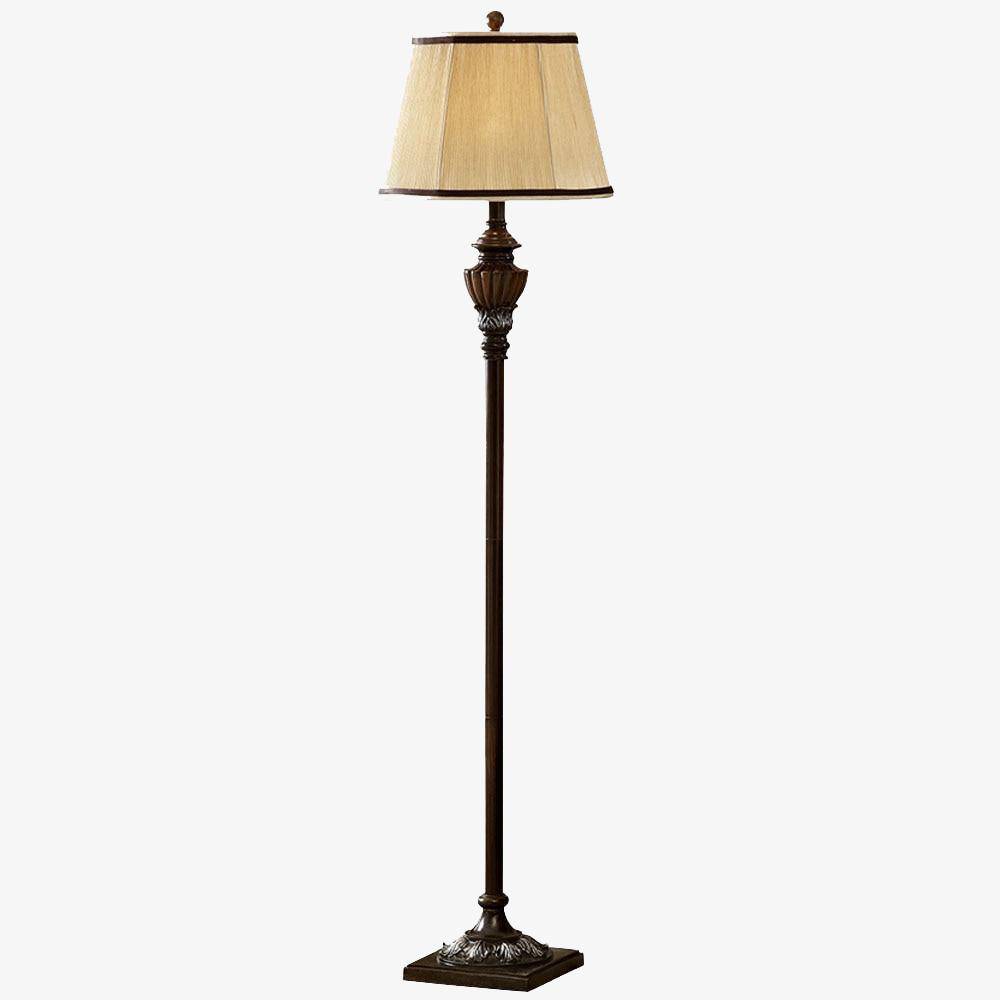 Lampadaire LED Rustique en Bois et Tissu | Marco Lucetti