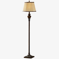Lampadaire LED Rustique en Bois et Tissu | Marco Lucetti