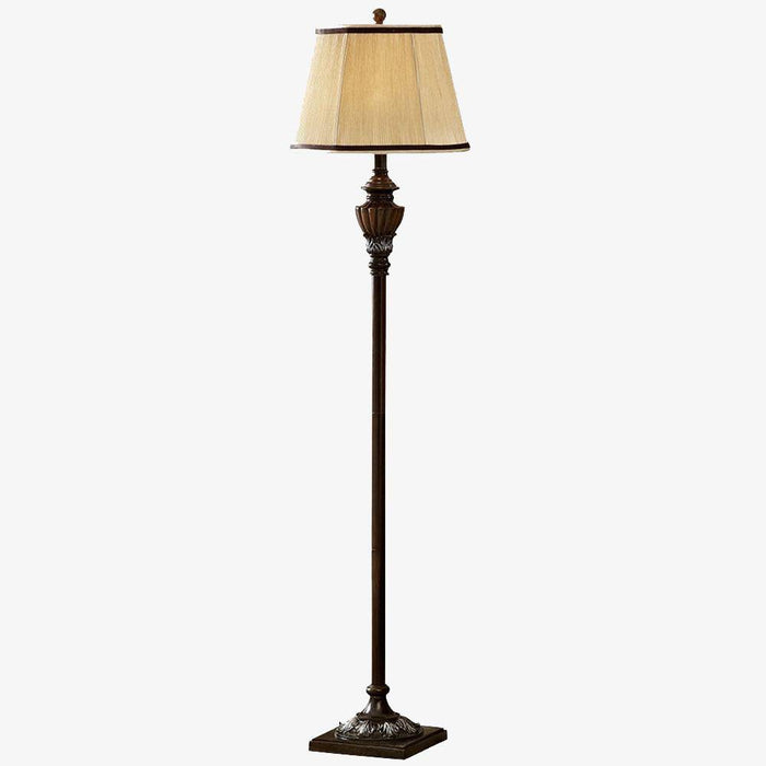 Lampadaire LED Rustique en Bois et Tissu | Marco Lucetti