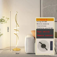 Lampadaire LED Spiralé Épuré | Marco Lucetti B Or 140CM / Lumière tricolore