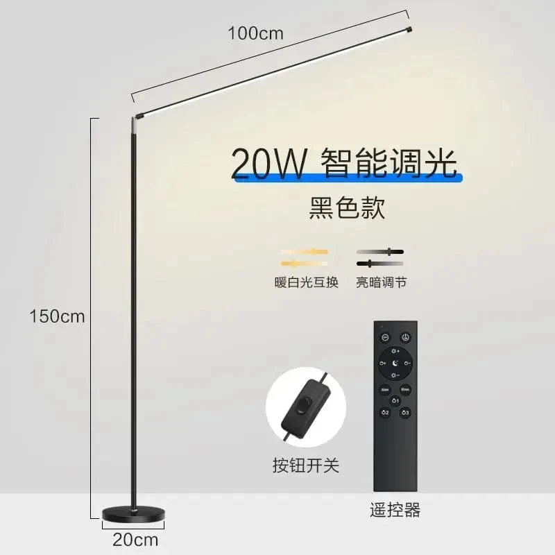 Lampadaire LED Super lumineux - Lampe de lecture Minimaliste | Marco Lucetti Lumières à intensité variable de 100 cm