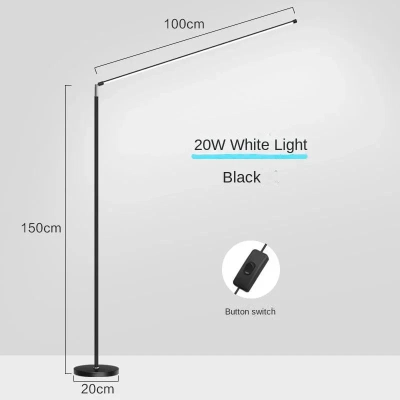 Lampadaire LED Super lumineux - Lampe de lecture Minimaliste | Marco Lucetti Lumières blanches de 100 cm