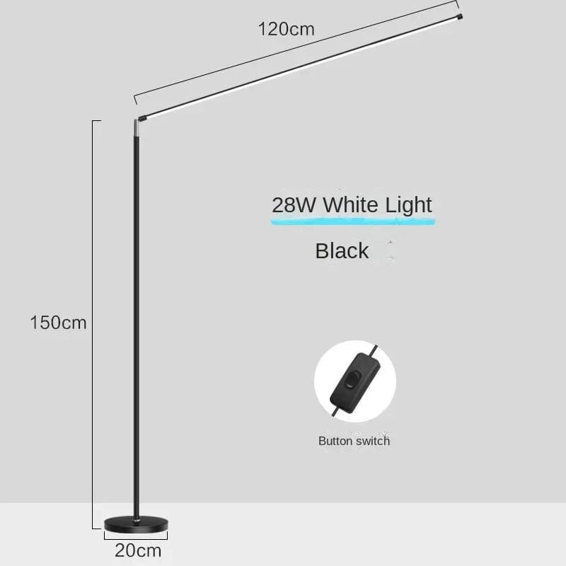 Lampadaire LED Super lumineux - Lampe de lecture Minimaliste | Marco Lucetti Lumières blanches de 120 cm