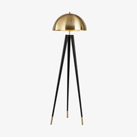 Lampadaire LED tripod noir et or de style design. | Marco Lucetti