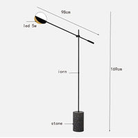 Lampadaire LED Vintage Nordique en Fer Forgé et Marbre - Luminance Scandinave