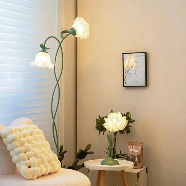 Lampadaire LED Vintage Style Blossom Green Glass Shape appliques de chambre | Marco Lucetti