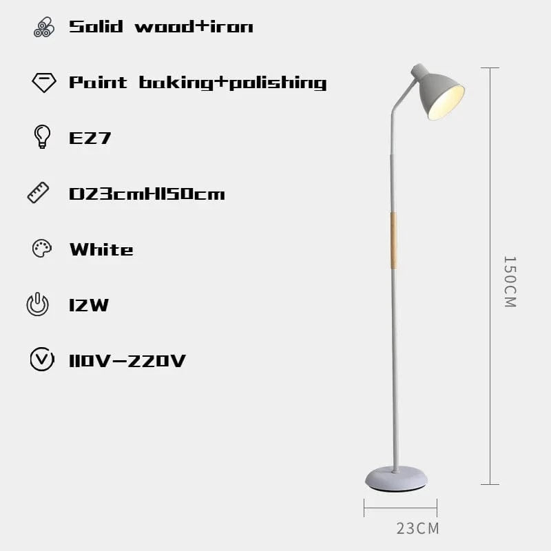 Lampadaire Loft Noir. | Marco Lucetti D23cmH150cm Blanc / Prise britannique / Blanc naturel 4000K