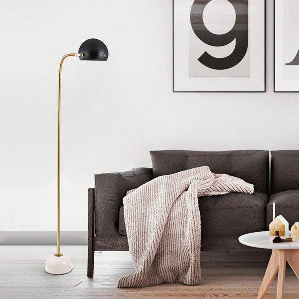 Lampadaire Luxe : Abat-Jour Noir, Base Marbre | Marco Lucetti