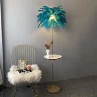 Lampadaire Luxe en Plumes d'Autruche avec Luminaire LED | Marco Lucetti