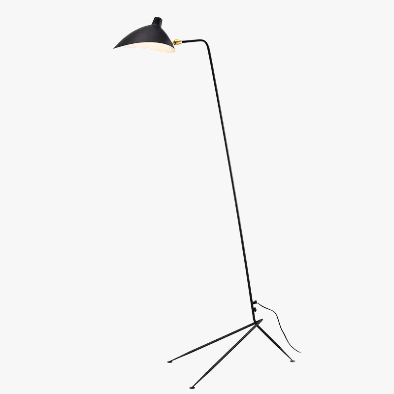 Lampadaire minimaliste en métal noir avec abat-jour rotatif | Marco Lucetti