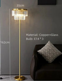 Lampadaire moderne en verre et cuivre pour hôtels et bureaux | Marco Lucetti StyleB / Lumière blanche