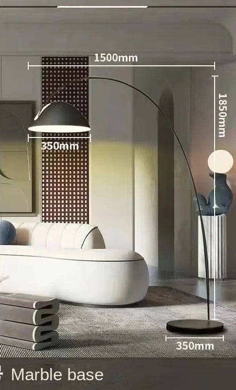 Lampadaire moderne et épuré en fer | Marco Lucetti C-noir / Lumière chaude3000K