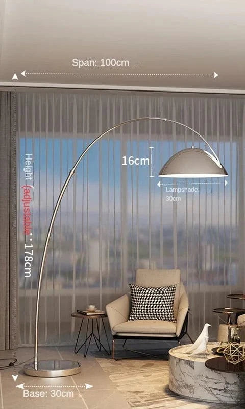 Lampadaire moderne et épuré en fer | Marco Lucetti Trompette Si - Argent / Lumière chaude3000K