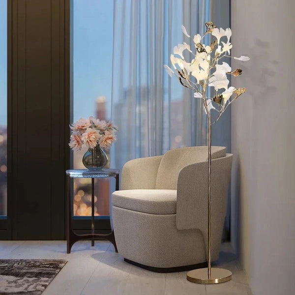 Lampadaire moderne nordique LED Ginkgo Flower | Marco Lucetti