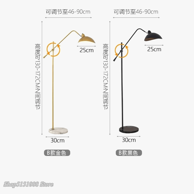 Lampadaire nordique Élégant en Or | Marco Lucetti