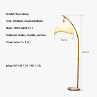 Lampadaire Nordique LED en Bambou avec Abat-jours Suspendus | Marco Lucetti
