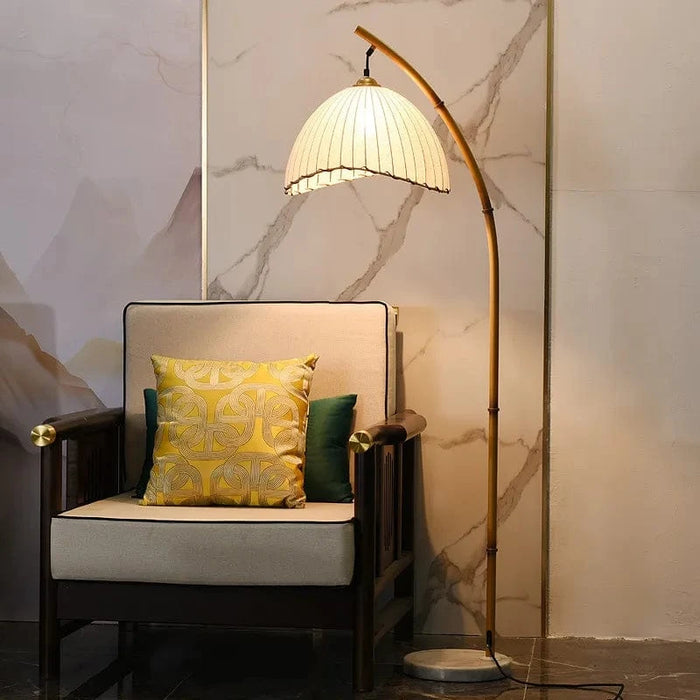 Lampadaire Nordique LED en Bambou avec Abat-jours Suspendus | Marco Lucetti